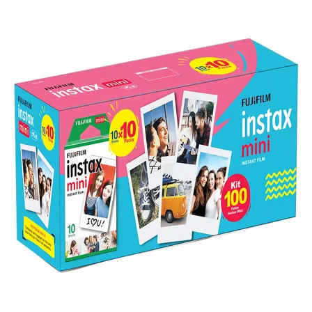 Filme Instantâneo Instax Mini Com 100 Poses Fujifilm Branco