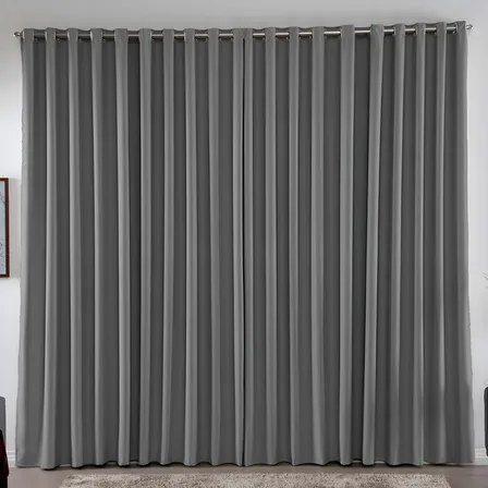 Cortina 3,00x2,50 Metros Blackout Blecaute Cinza Corta Luz Em Tecido Grosso Para Quarto E Sala Casa Laura Enxovais