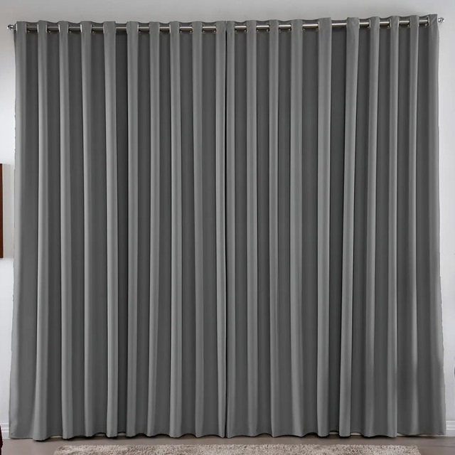 Cortina 3,00x2,50 Metros Blackout Blecaute Cinza Corta Luz Em Tecido Grosso Para Quarto E Sala Casa Laura Enxovais