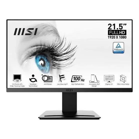 Monitor Msi 21.5  Pro Mp225/ Ips/ 100hz/ Eyesergo Tech