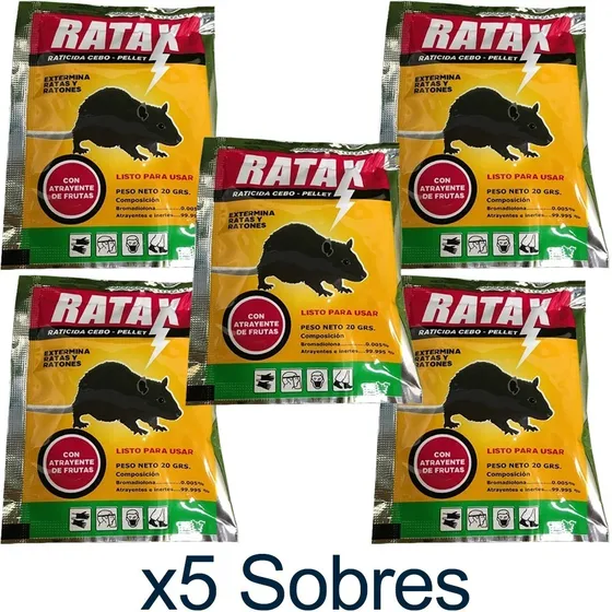 Cebo Raticida Veneno Mata Ratones, Ratas, Roedores. Efectiv