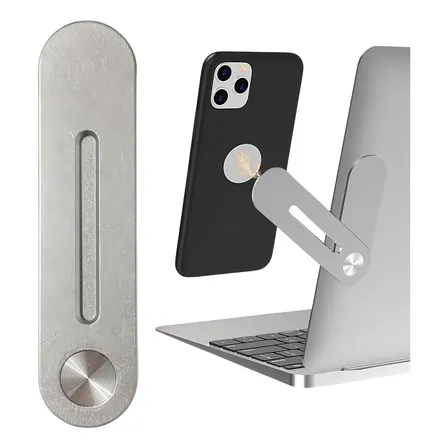 Soporte Celular Aluminio Magnético Laptop Notebook Tablet Color Plata