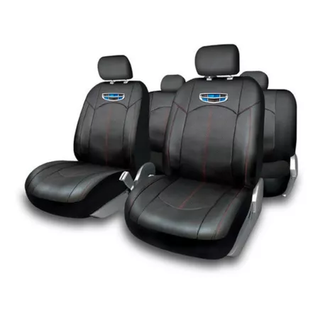 Juego Cubreasiento Funda Ecocuero Geely Logo Bordado Promo