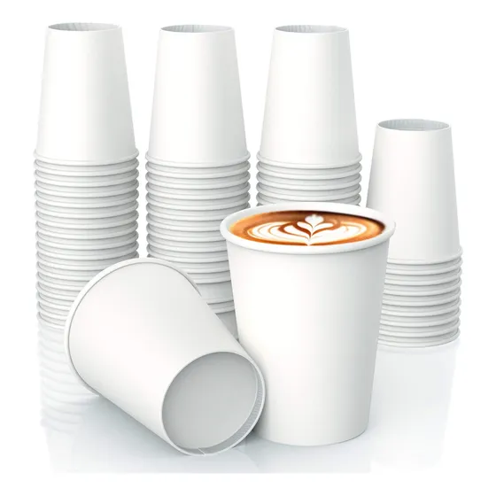 Copo Papel Para Cafe Branco 200ml Descartavel Com 100un