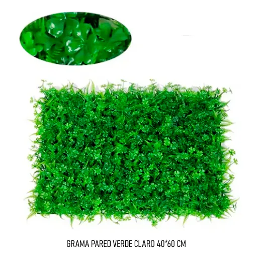 Grama Artificial  Verde Claro Para Pared Decorativa 40*60 Cm