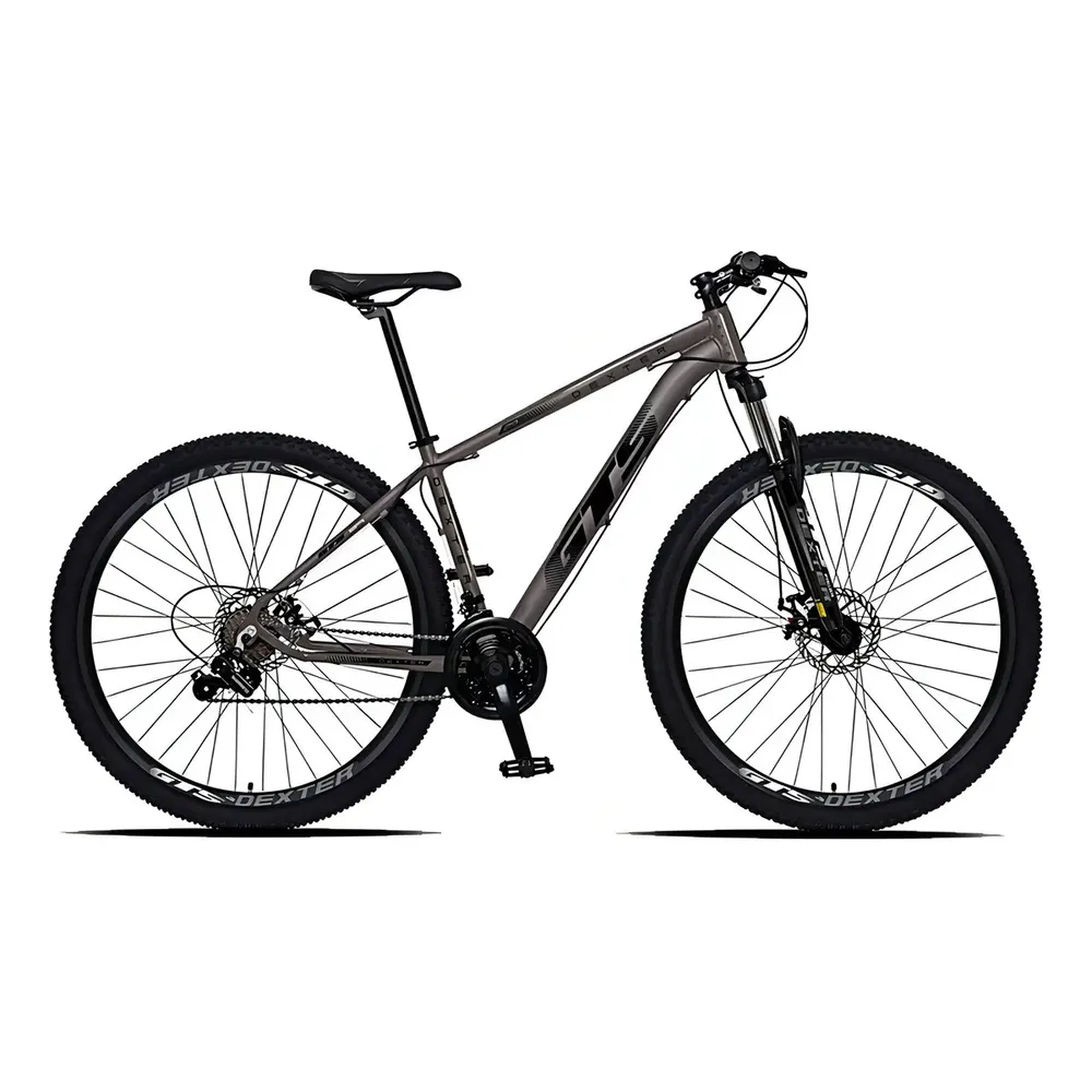 Bicicleta Aro 29 Gts Dexter 24 Marchas Freio A Disco Cor Grafite Com Preto Tamanho Do Quadro 21