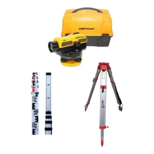 Kit Nível Óptico Automático 32x + Mira 5m + Tripé Topografia