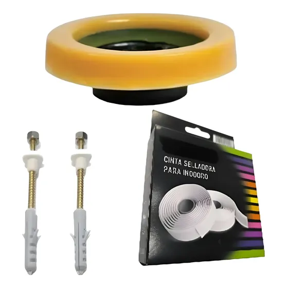 Kit Fijación Inodoro Cera + Sellador Antihongo + Tornillos