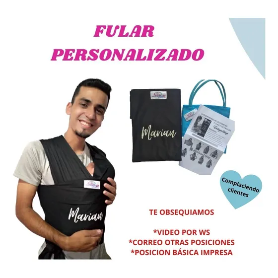 Fular Portabebé Canguro Marsupial Turquesa S-m-l