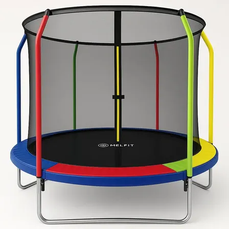 Cama Elastica Melfit 2,44 Mts Trampolin Red Chicos Mtpro2.4 Lona de salto Negro Cobertor de resortes Multicolor