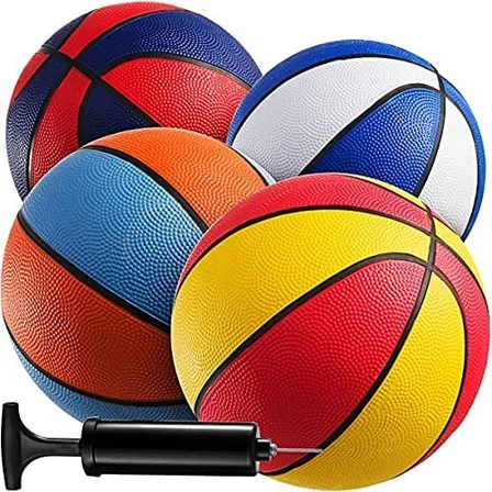 Bedwina Mini Pelotas De Baloncesto Con Inflador, 7 Pulgada. Color Color Múltiple