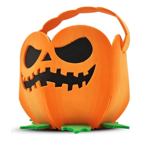 Enfeite Cestinha Abóbora De Mesa Caixa 8und Halloween Evento