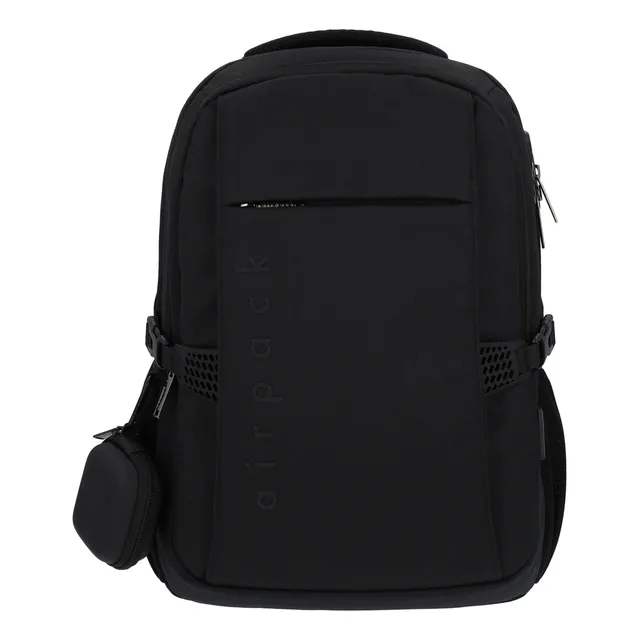 Airpack Portalaptop Mochila Ejecutiva Commute Pro Color Negro Diseño De La Tela Lisa