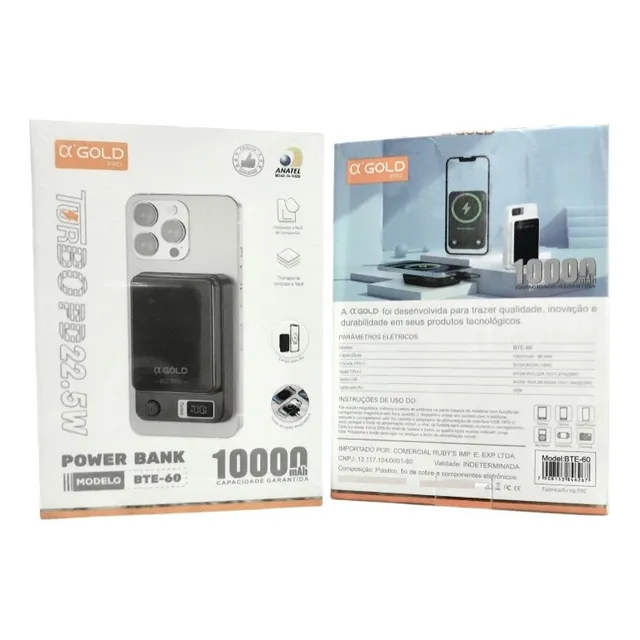 Carregador Indução Turbo 22,5w 10000mah Tds Modelos Celular