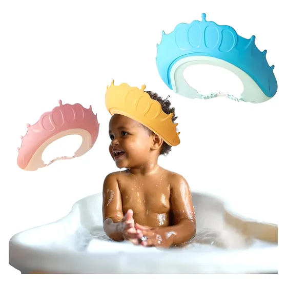 Gorro De Baño Bebe Ducha Visera Niño Protector Corona