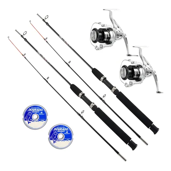 6 Arena 2000 Marine Sports 2 Molinetes + 2 Varas Linha Cor Preto