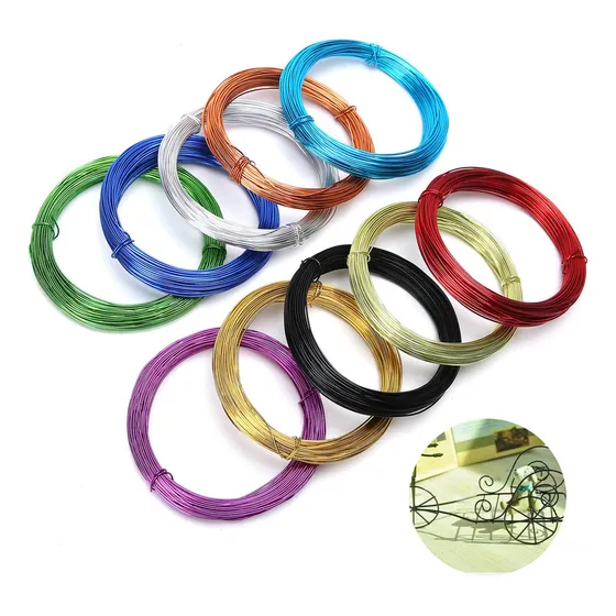 / 10 Rollos De Alambre De Aluminio De Color Oxidado