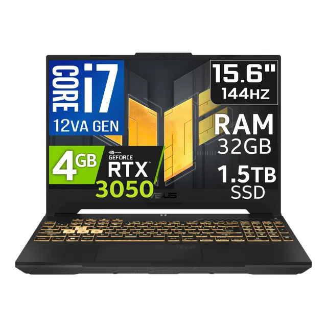 Asus Tuf F15 Core I7 12va 32gb 1.5tb Ssd Rtx3050 15.6' 144hz Color Negro