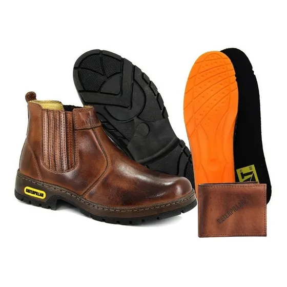 Bota Cat Caterpillar Elastizada En Cuero Legitimo