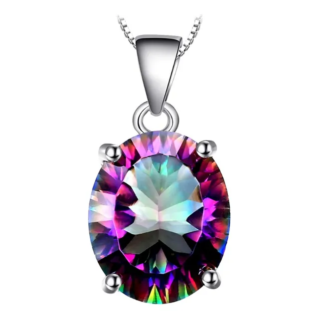 Cadena Veneciana Mujer Plata 925 + Dije Rubi Collar Dama