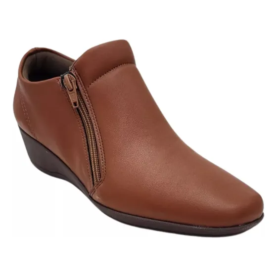 Bota Piccadilly Sapato Salto Anabela Conforto Zíper 143236