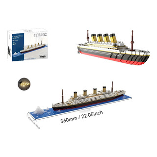 Micro Blocos De Montar Navio Titanic 1860 Peças Com Luzes Micro Blocos De Montar Navio Titanic 1860 Peças Com Luzes