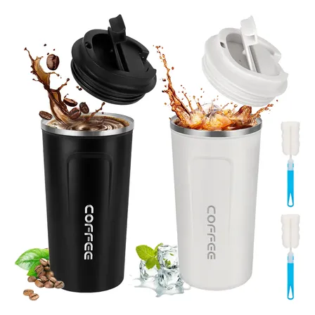 2pzs 510ml Taza De Café Acero Inoxidable Botella Termo Vacío