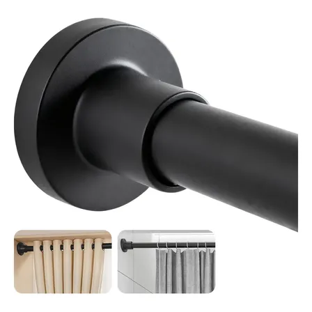 Barra Cortinero Baño Expandible 110cm A 200cm Aluminio