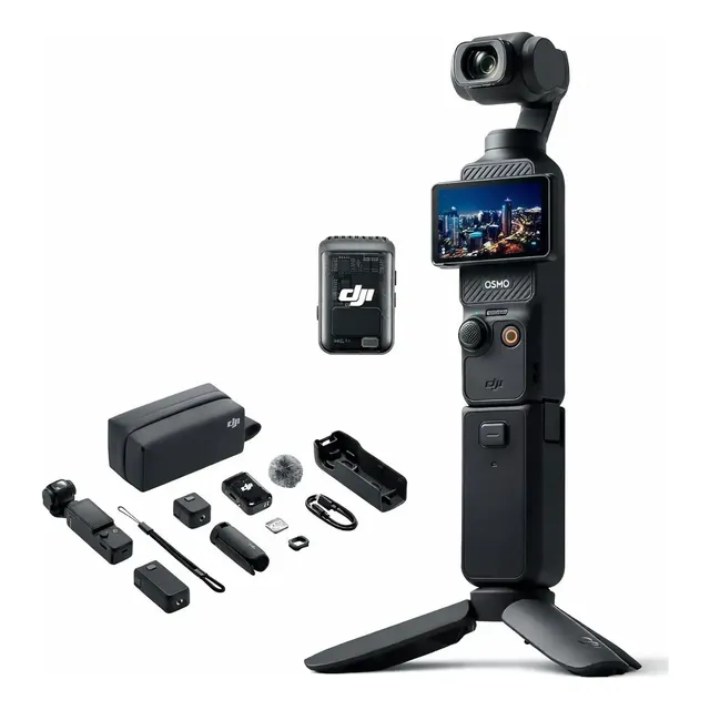 Câmera Dji Osmo Pocket 3 Creator Combo Dji209 4k preto