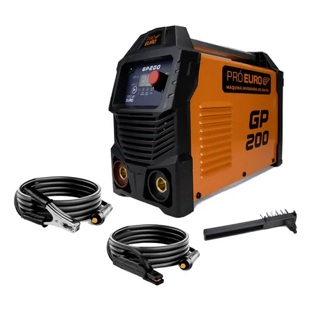 Máquina De Solda Inversora Gp 200 Portátil Bivolt Mma Tig Lift Laranja 127/220v