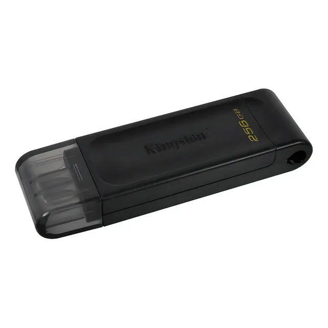 MEMORIA USB 3.2 KINGSTON 256GB GEN 1 DATA TRAVELER DT70 COLOR NEGRO LISO