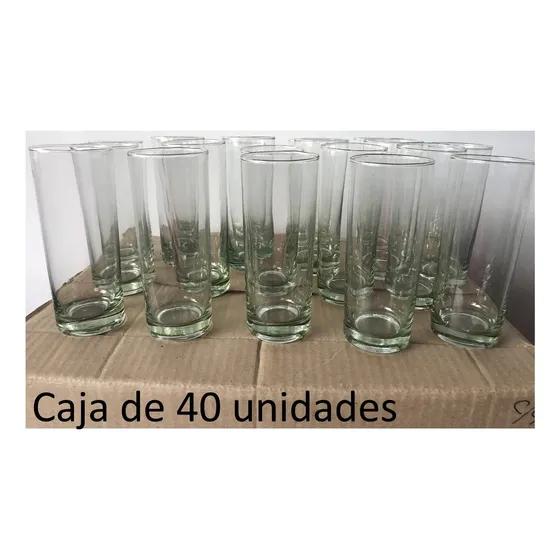 Vasos De Vidrio Primiun 40 Unid. 325 Ml 17 Cm Alto
