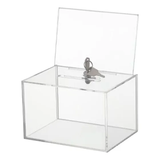 Caja De Donación De Acrílico Con Llave, Buzón