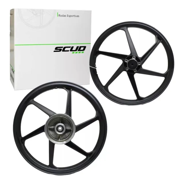 Jogo Par Roda Liga Leve Fan 125 Freio Disco 2010 Preta Scud