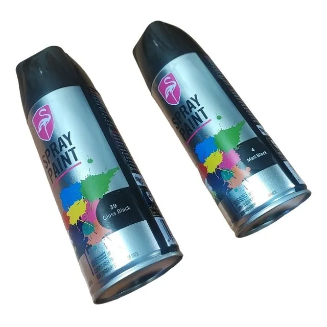 Pintura En Spray Negro Brillante/ Negro Mate 450ml Moto