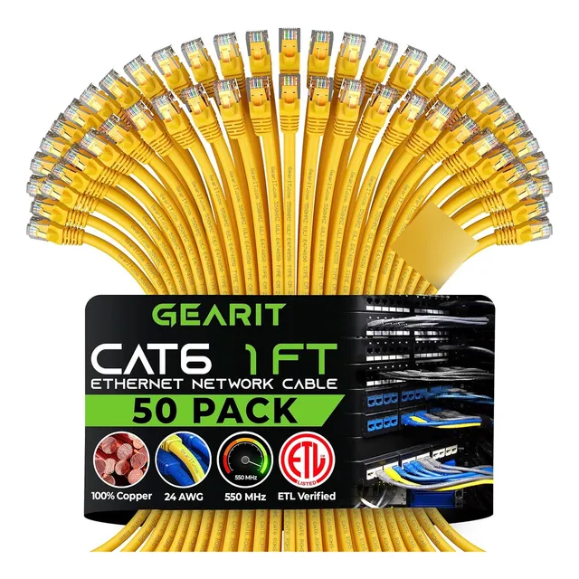 Cable Ethernet Cat6 (paquete De 50 Unidades) 30.48 Cm, 10 Gb