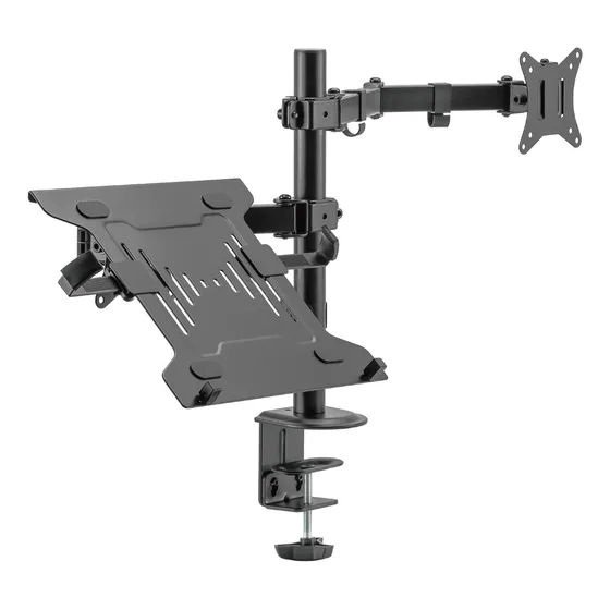 Soporte Articulado Acteck Escritorio Sm480 Monitor Laptop Color Negro