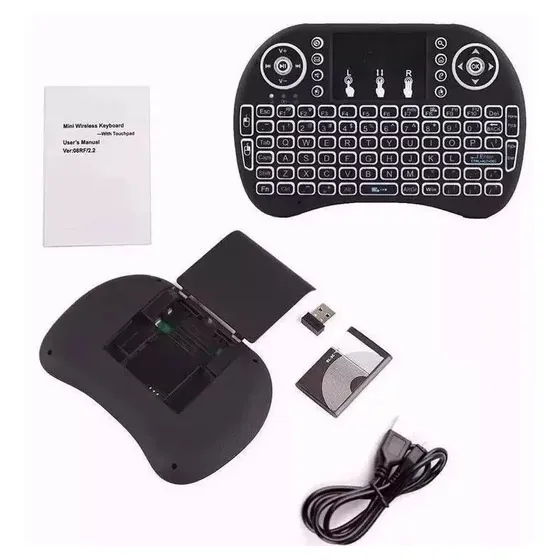 Mini Teclado Inalambrico Iluminado Rgb Windows/ Pc/ Smart Tv