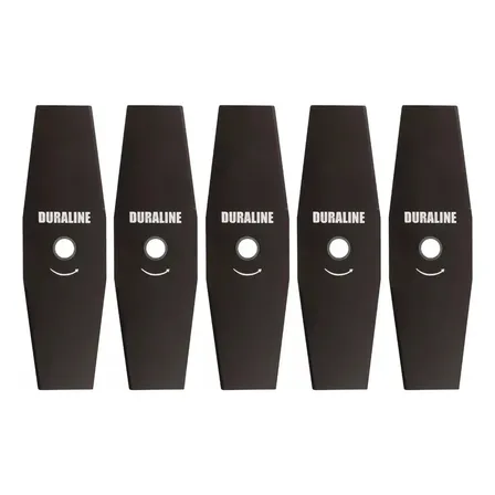 Kit 5 Lâminas Duraline Faca 33cm 2 Pontas Roçadeira Universal Multimarcas