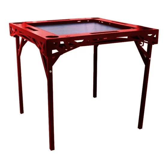 Mesa De Dominó Metalnet  Roja Tope Negro Desk-dm030