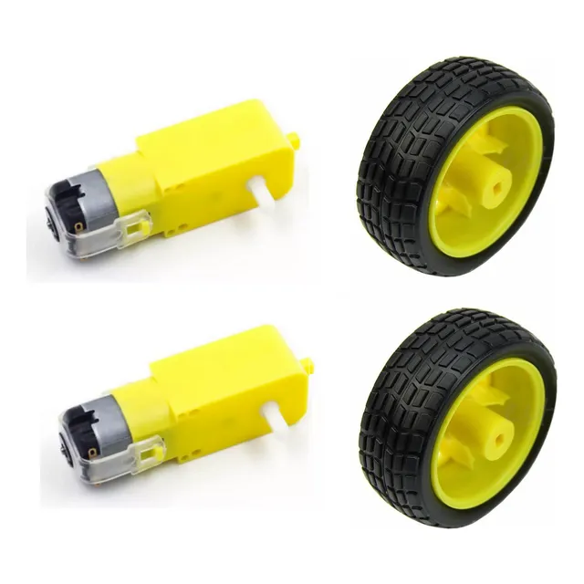 Motor Caja Reductora Con Rueda De Goma (pack X2)