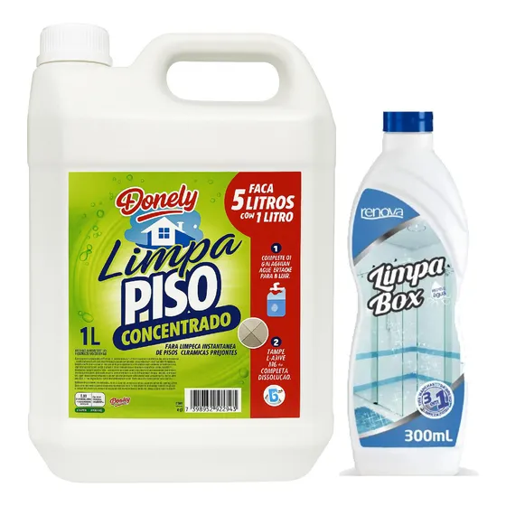 2 Itens Limpeza Casa Limpa, Limpa Porcelanato E Limpa Box