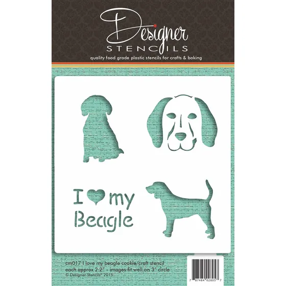 Plantilla Galleta Idad Texto Ingle  I Love My Beagle 