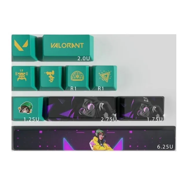 Teclas Keycaps Valorant Perfil Oem 10 Unidades Vip