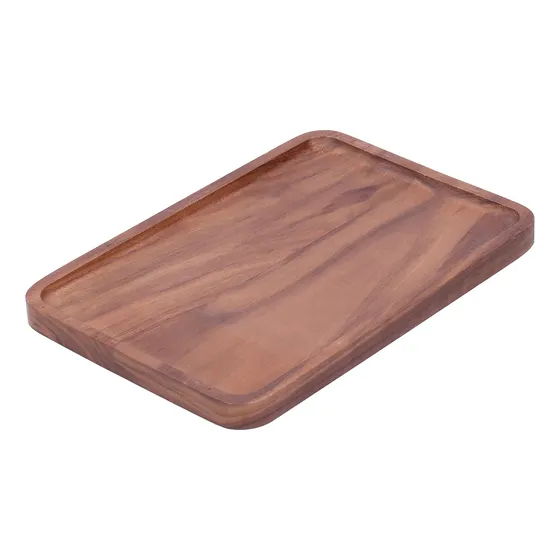 Prato De Frutas De Madeira 25* 17* 1.5 Walnut Service Square
