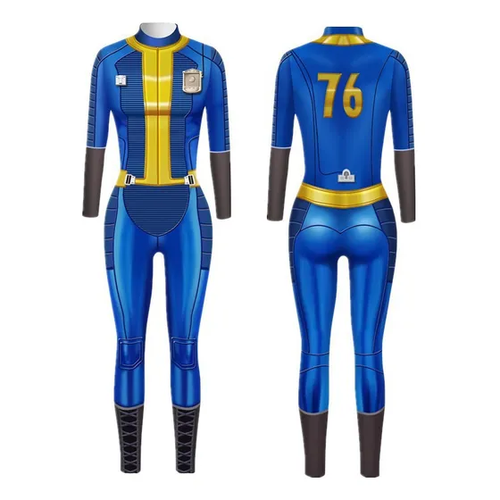 Disfraz De Cosplay De Mono Azul Del Juego Fallout Shelter