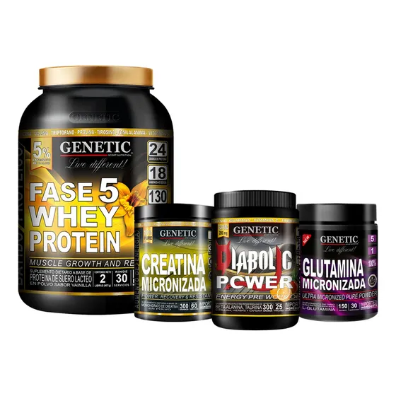 Proteína F5 Pre Entreno Diabolic Glutamina Creatina Genetic