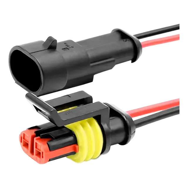 Ficha Conexion Automotriz 2 Vias Macho/hembra Kit 