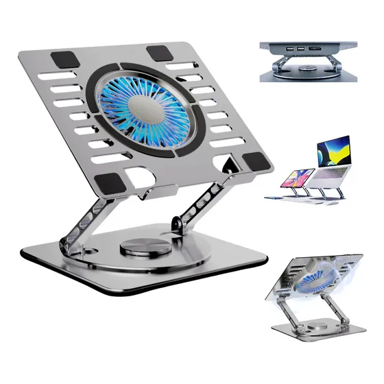 Suporte Notebook Leptop Cooler Mesa Portátil Alumínio 360º