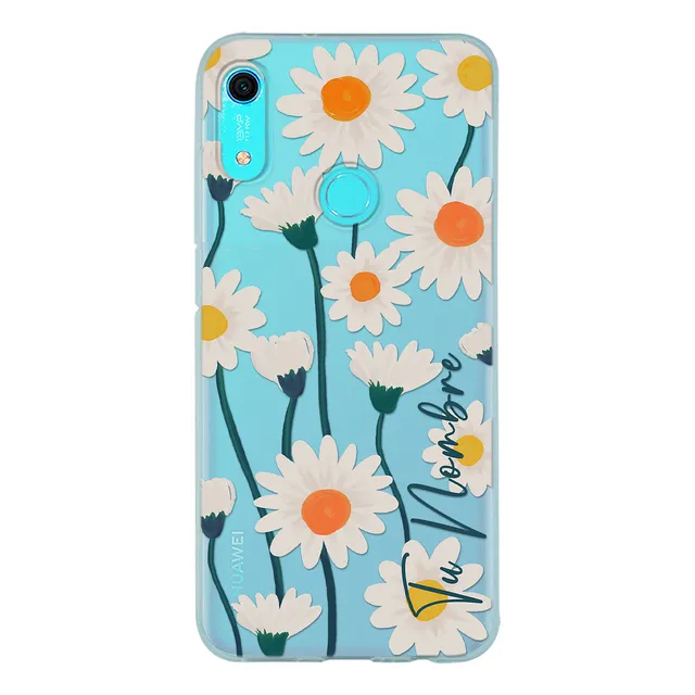 Funda Para Huawei  Para Mujer Flores Margaritas Con Nombre